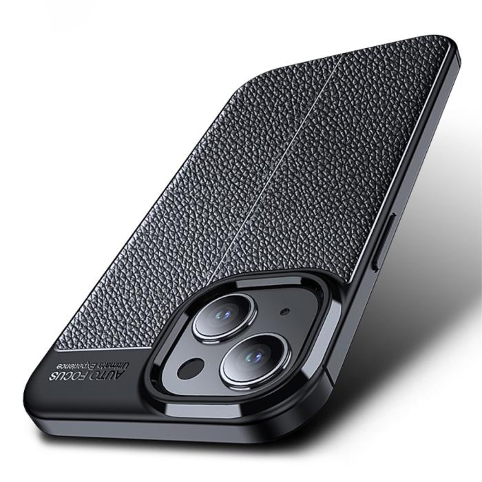 Bild 6, iPhone 15 Skal Litchi Textur Svart