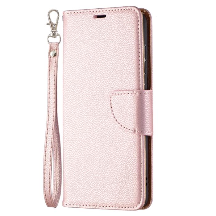 Bild 2, Samsung Galaxy S21 FE Fodral Litchi Textur Roséguld