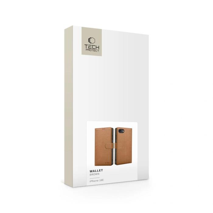 Bild 5, Tech-Protect iPhone 17e / 16e Fodral Läder Brun