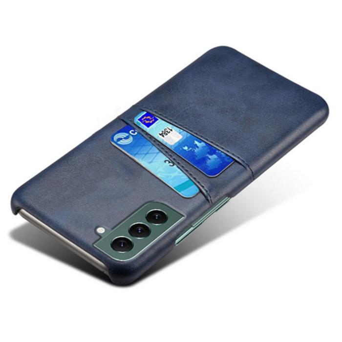 Bild 3, Samsung Galaxy S24 Läderbelagt Skal Med Kortfack Blå