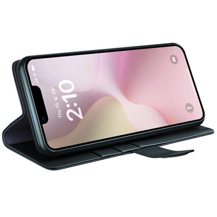 Bild 3, iPhone 17e / 16e Fodral Premium Äkta Läder Svart