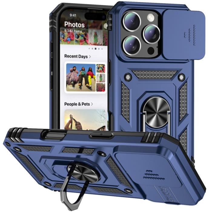 Bild 1, iPhone 16 Pro Skal CamShield Ring Hybrid Blå