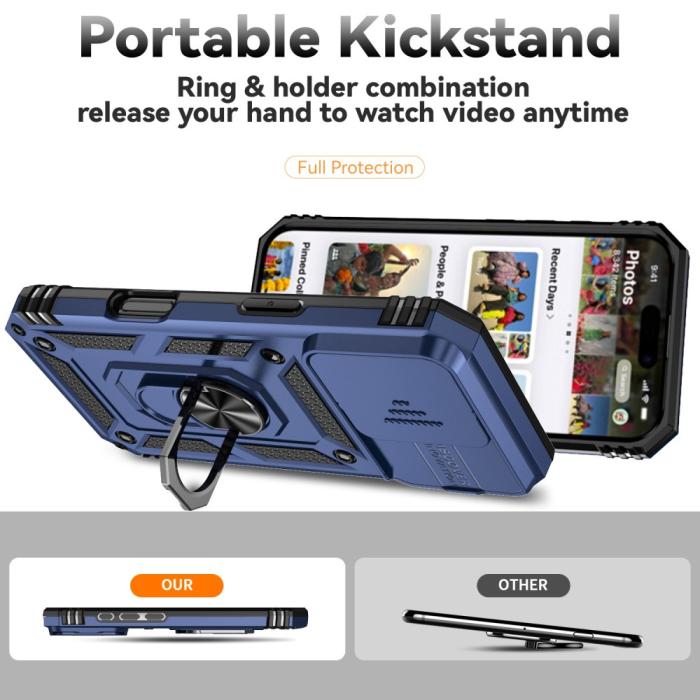 Bild 3, iPhone 16 Pro Skal CamShield Ring Hybrid Blå