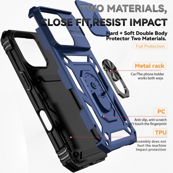 Bild 5, iPhone 16 Pro Skal CamShield Ring Hybrid Blå