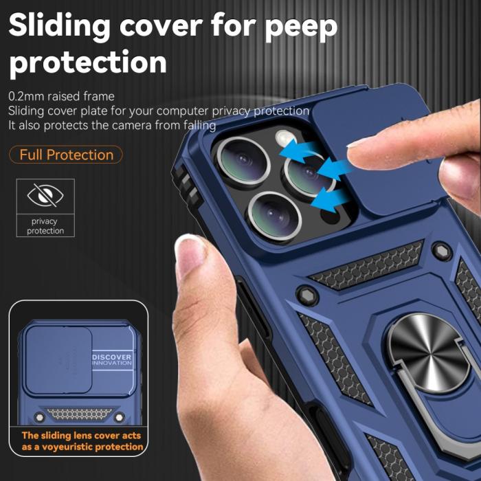 Bild 6, iPhone 16 Pro Skal CamShield Ring Hybrid Blå