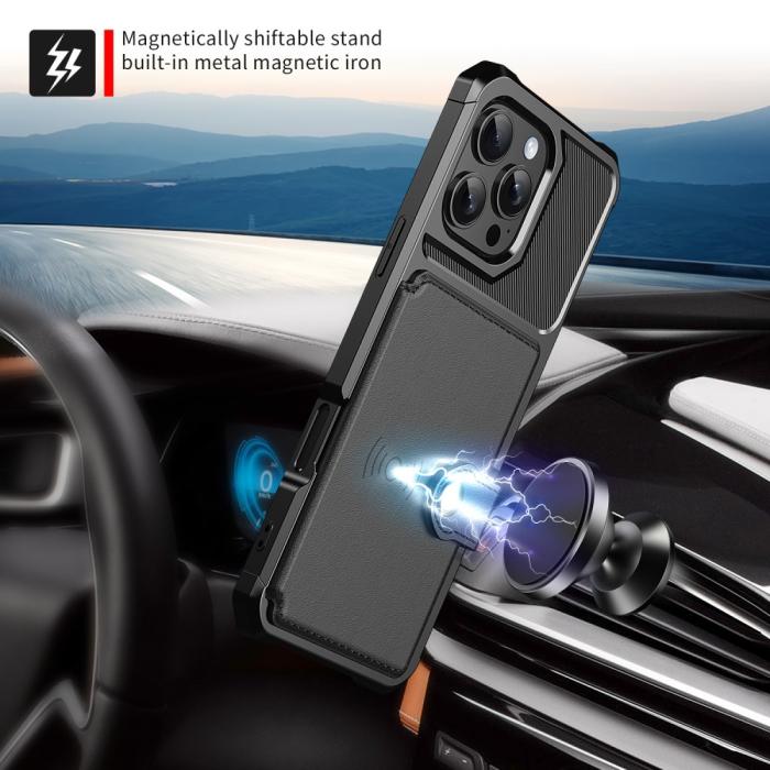 Bild 6, iPhone 16 Pro Skal Med Kortfack Svart