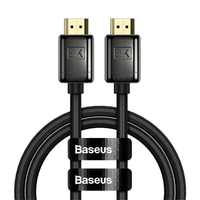 Bild 1, Baseus 1m 8K HD 60Hz HDMI - HDMI Nylon Kabel Svart