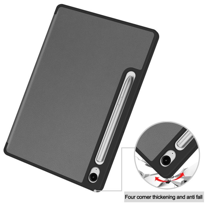 Bild 6, Samsung Galaxy Tab S10 Lite Fodral Tri-Fold Pennhållare Grå