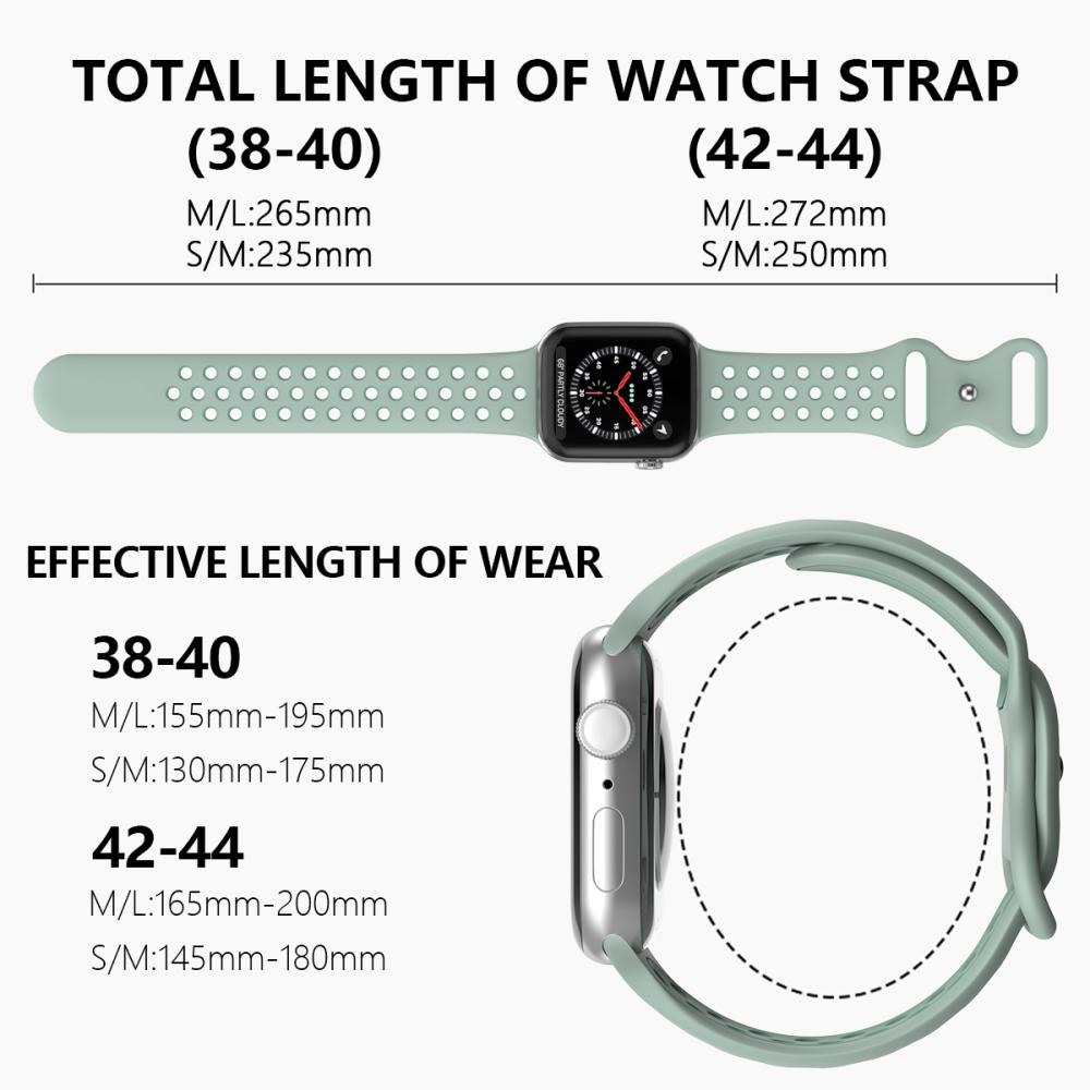 Sportarmband Dual-Color Apple Watch 41/40/38 mm (M/L) Grön