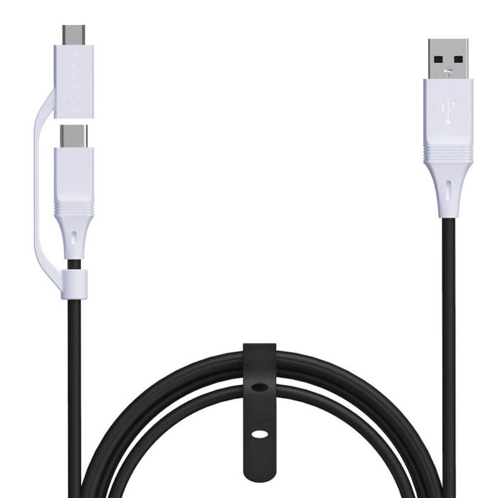 Bild 3, RAPTOR 2.75m 2in1 USB Kabel PS4/PS5 Svart