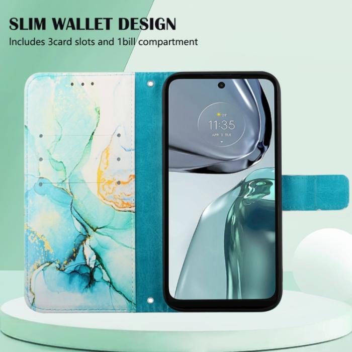 Bild 4, Motorola Moto G62 5G Fodral Marmor Grön