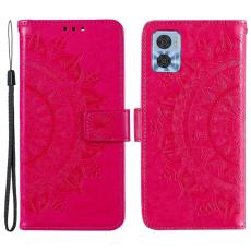 Motorola Moto E22i Fodral Mandala Läder Rosa
