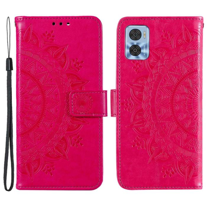 Bild 1, Motorola Moto E22i Fodral Mandala Läder Rosa