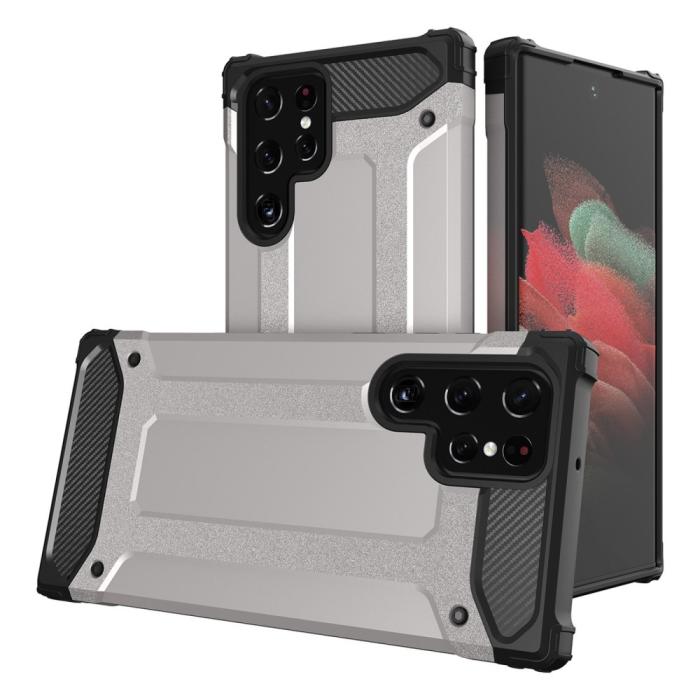 Bild 1, Samsung Galaxy S23 Ultra Skal Shockproof Hybrid Armor Silver