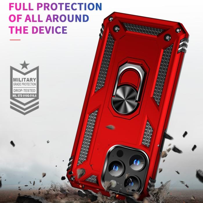 Bild 3, iPhone 15 Pro Skal Hybrid Armor Ring Röd