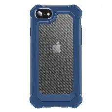 iPhone 7/8/SE (2020/2022) - Shockproof Kolfiber Textur Skal - Blå