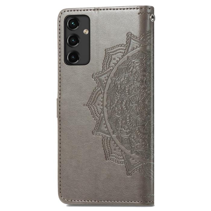 Bild 5, Samsung Galaxy A14 4G/5G Fodral Mandala Läder Grå