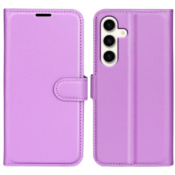 Bild 1, Samsung Galaxy S24 Plus Fodral Litchi Textur Lila