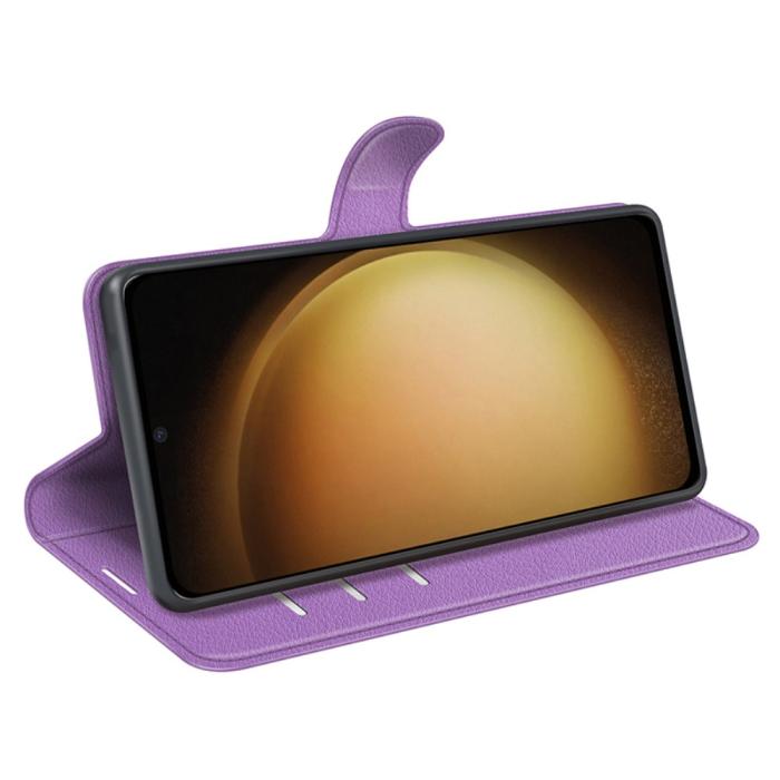 Bild 3, Samsung Galaxy S24 Plus Fodral Litchi Textur Lila