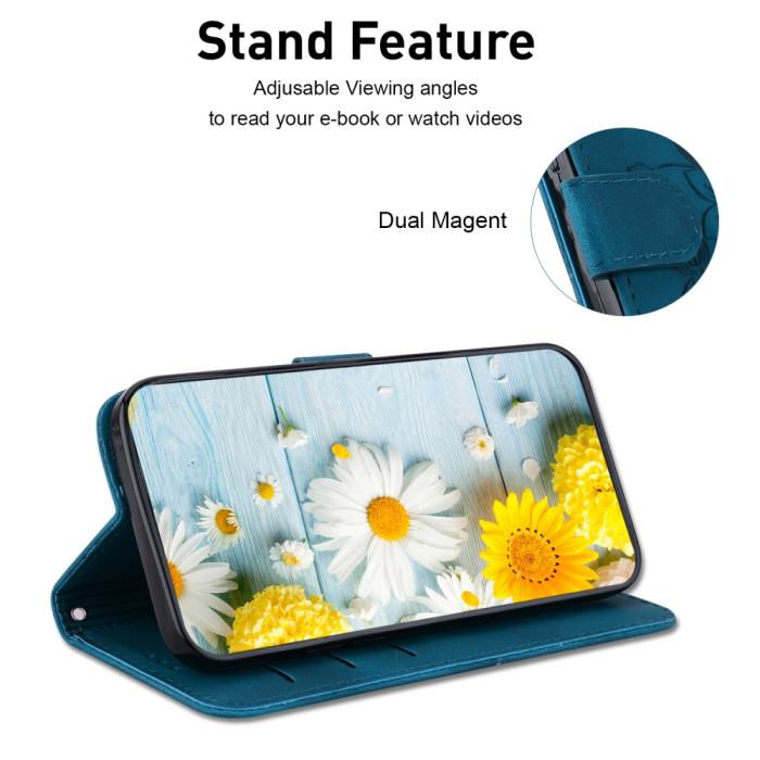 Bild 2, Xiaomi 14 Fodral Blommigt Tryck Mörk Blå