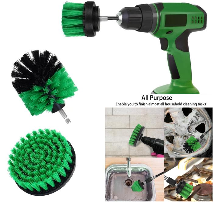 Bild 4, 3 Pack Borstset Till Skruvdragare - Grön