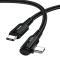 ESSAGER 2m 100W PD USB-C - USB-C Elbow Laddningskabel Svart