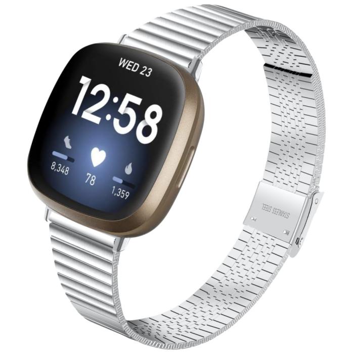 Bild 4, Fitbit Versa 4/Sense 2 Klockarmband Metall Silver