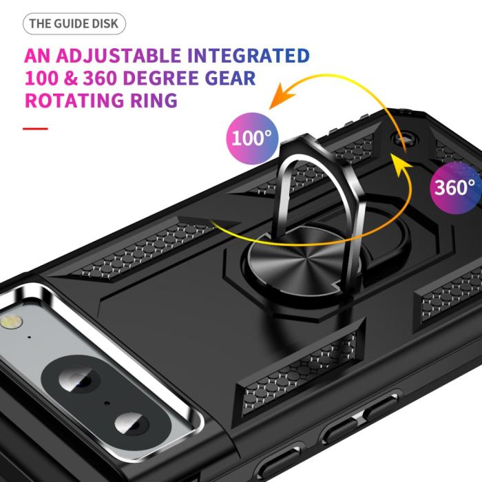 Bild 4, Google Pixel 8 Skal Armor Ring Hybrid Svart