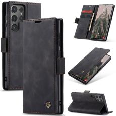 CASEME Samsung Galaxy S25 Ultra Fodral Retro L&auml;der Svart