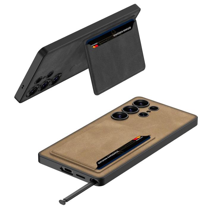 Bild 2, GKK Galaxy S25 Ultra Skal Med Kortfack/Kickstand Läder Grå