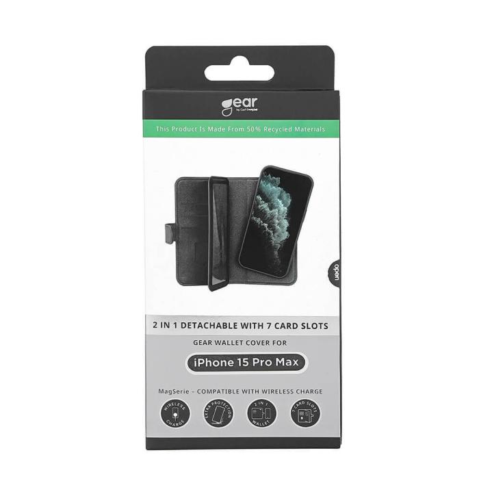 Bild 2, GEAR iPhone 15 Pro Max 2in1 MagSafe Magnet Fodral / Skal Flerfack Svart