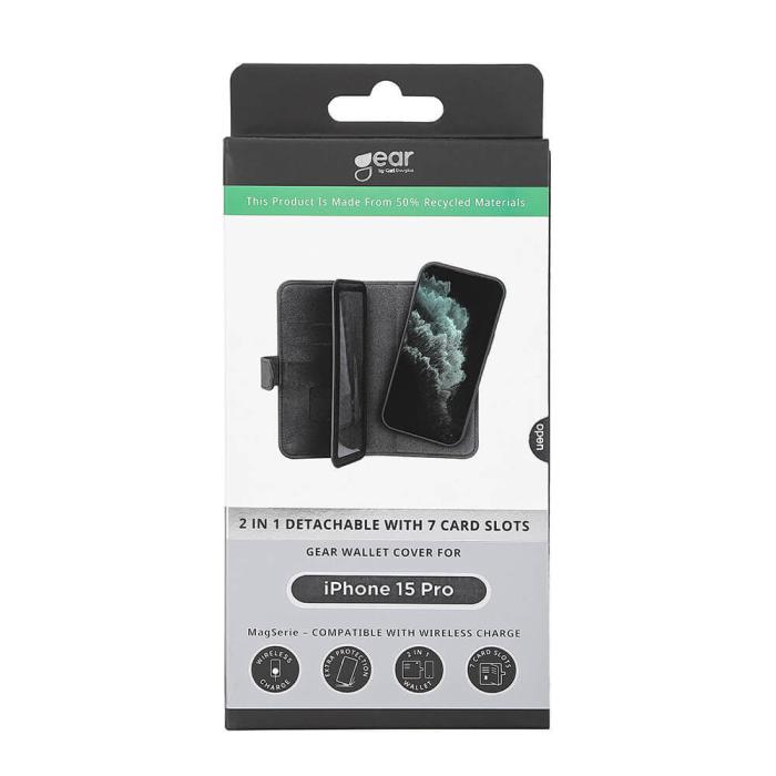 Bild 2, GEAR iPhone 15 Pro 2in1 MagSafe Magnet Fodral / Skal Flerfack Svart