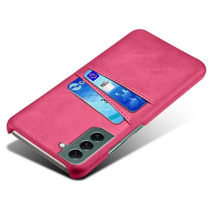 Bild 3, Samsung Galaxy S24 Läderbelagt Skal Med Kortfack Rosa