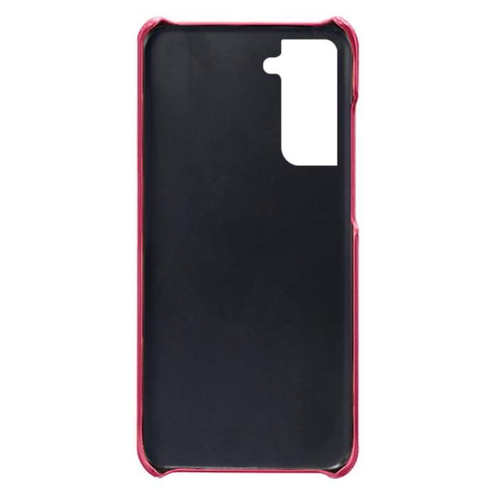 Bild 4, Samsung Galaxy S24 Läderbelagt Skal Med Kortfack Rosa