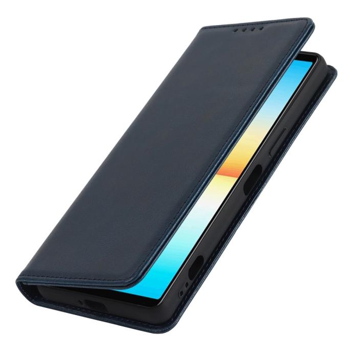 Bild 5, Sony Xperia 10 IV Fodral Flip Läder Mörk Blå