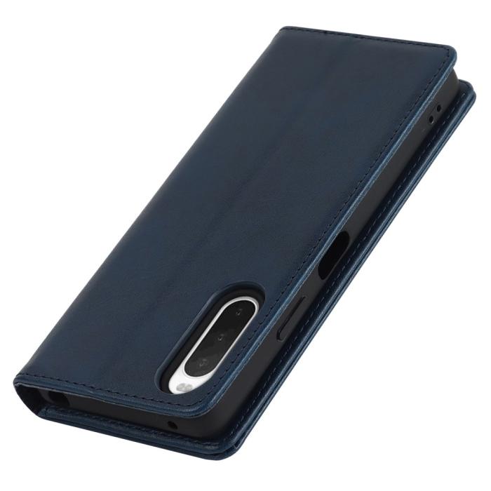 Bild 6, Sony Xperia 10 IV Fodral Flip Läder Mörk Blå