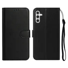 Samsung Galaxy S25 FE Fodral L&auml;der Svart