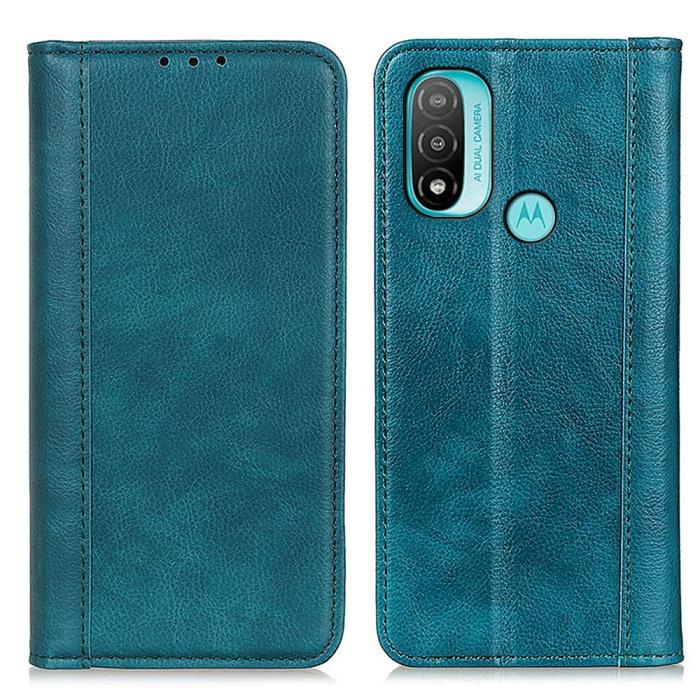 Bild 1, Motorola Moto E20 / E40 Fodral Flip Split Läder Grön