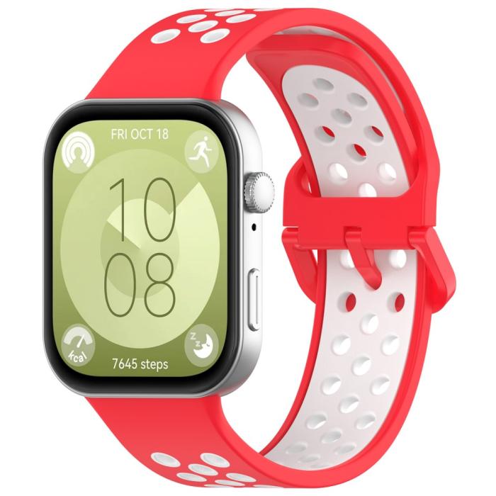 Bild 4, Huawei Watch Fit 3 Sportarmband Dual-Color Röd/Vit