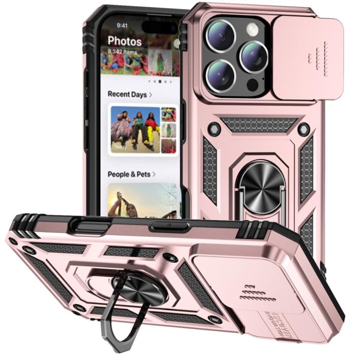 Bild 1, iPhone 16 Pro Skal CamShield Ring Hybrid Roséguld