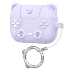 AirPods Pro 3 Skal Silikon Med Nyckelring Katt Ljus Lila