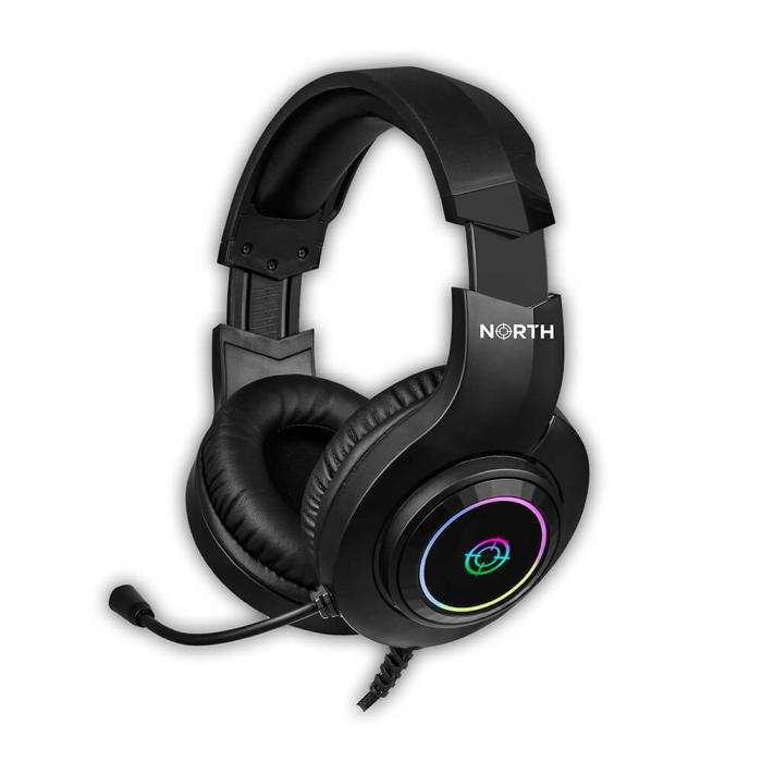 Bild 1, NORTH Gaming Headset H100 RGB Svart