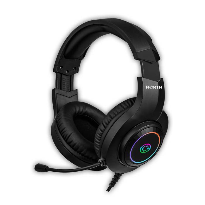 Bild 3, NORTH Gaming Headset H100 RGB Svart