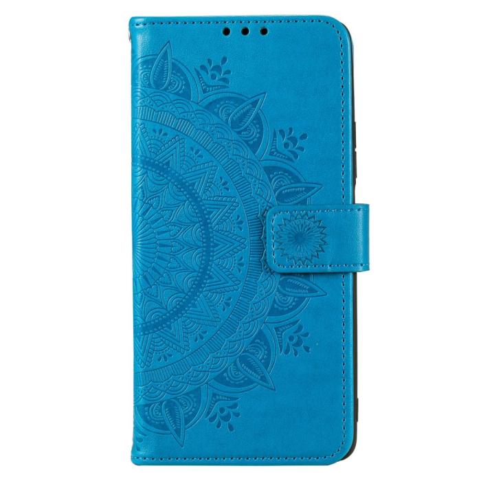 Bild 4, Motorola Moto E22i Fodral Mandala Läder Blå