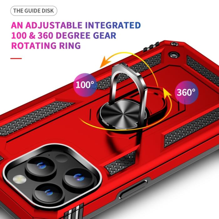 Bild 4, iPhone 15 Pro Skal Hybrid Armor Ring Röd