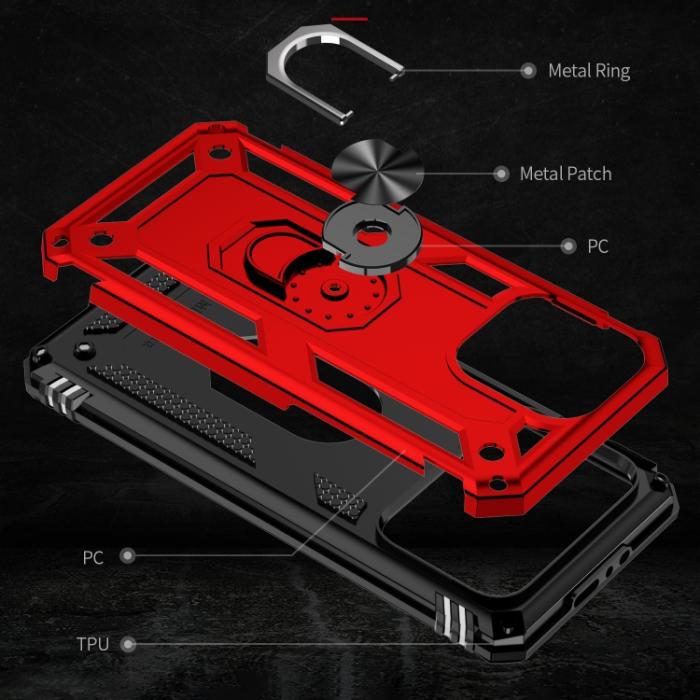 Bild 5, iPhone 15 Pro Skal Hybrid Armor Ring Röd