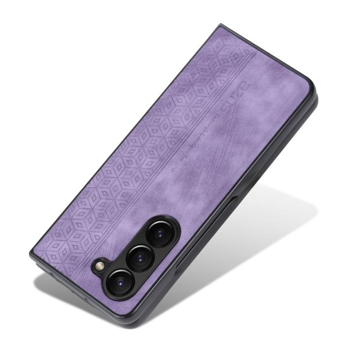 Bild 3, AZNS Galaxy Z Fold 5 Fodral Med Tryck Lila