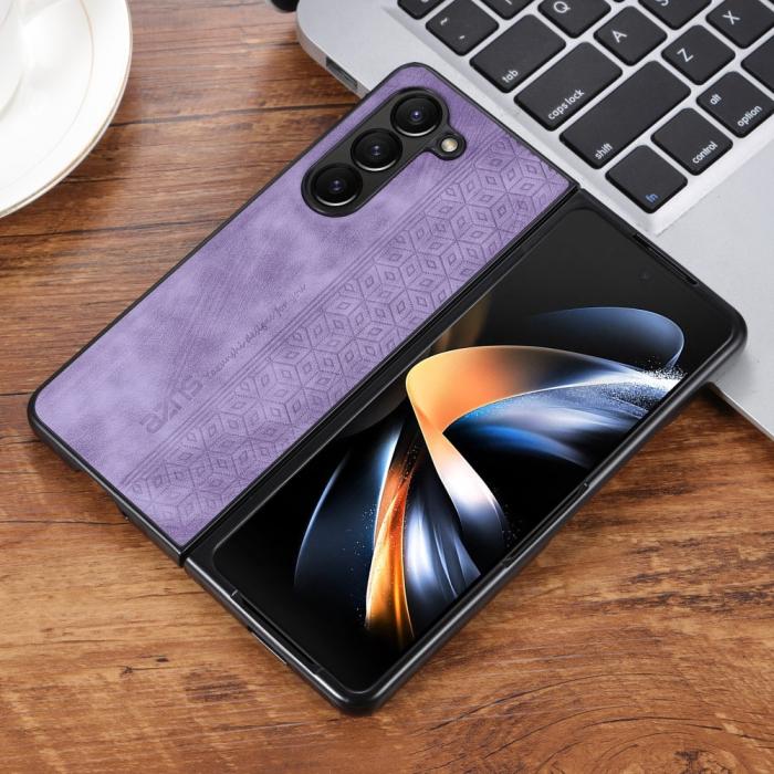 Bild 4, AZNS Galaxy Z Fold 5 Fodral Med Tryck Lila