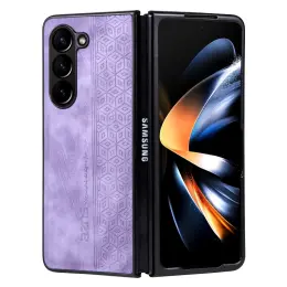 AZNS Galaxy Z Fold 5 Fodral Med Tryck Lila