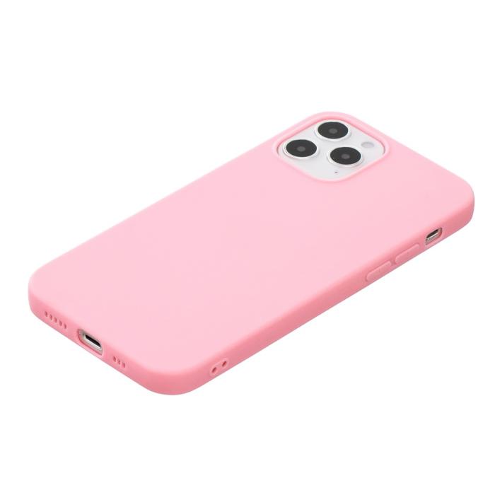 Bild 2, iPhone 12 / 12 Pro - Solid Matt TPU Skal - Ljus Rosa